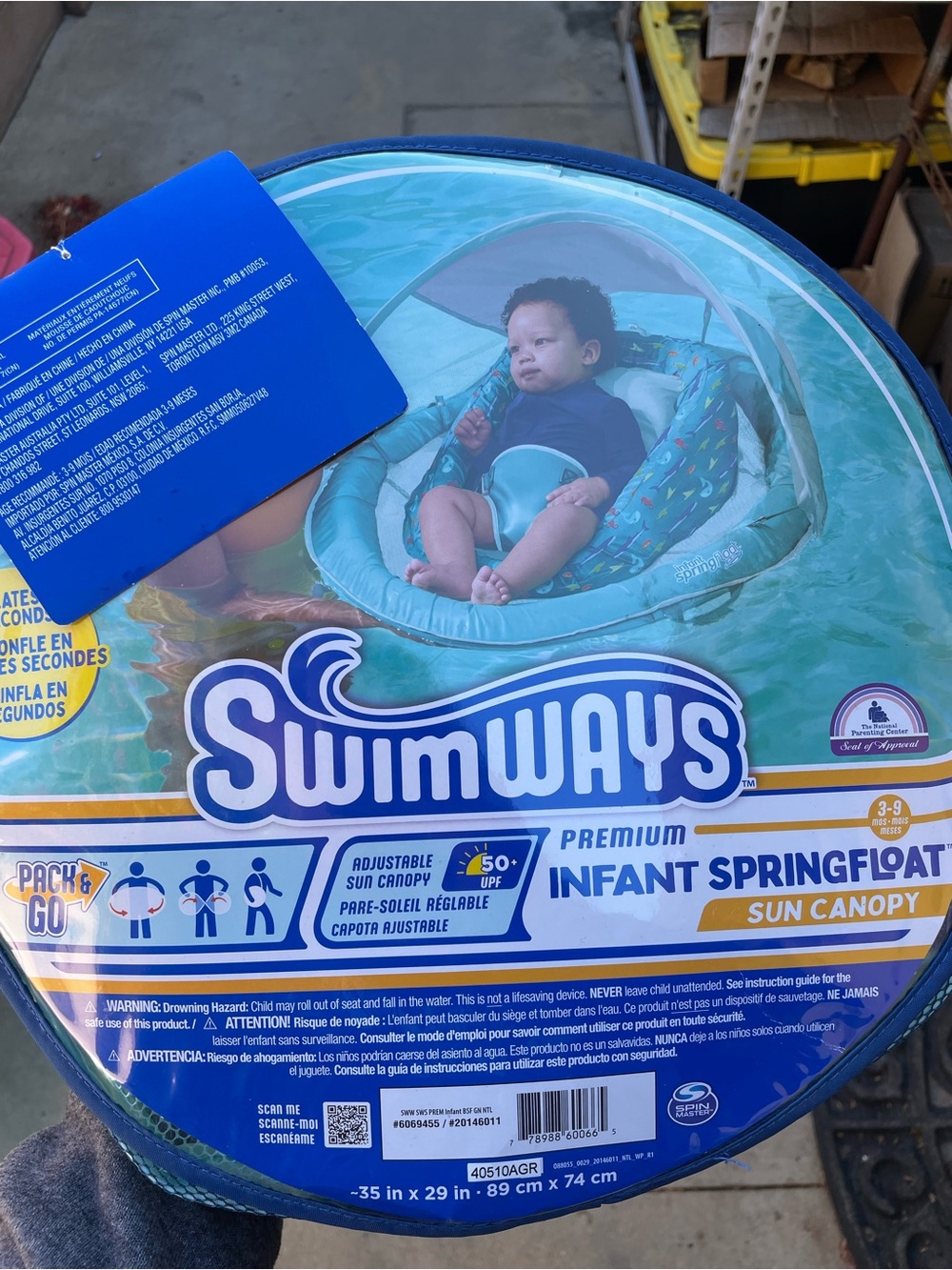 Infant Spring Float with Canopy - Teal - Picture 3 of 3
